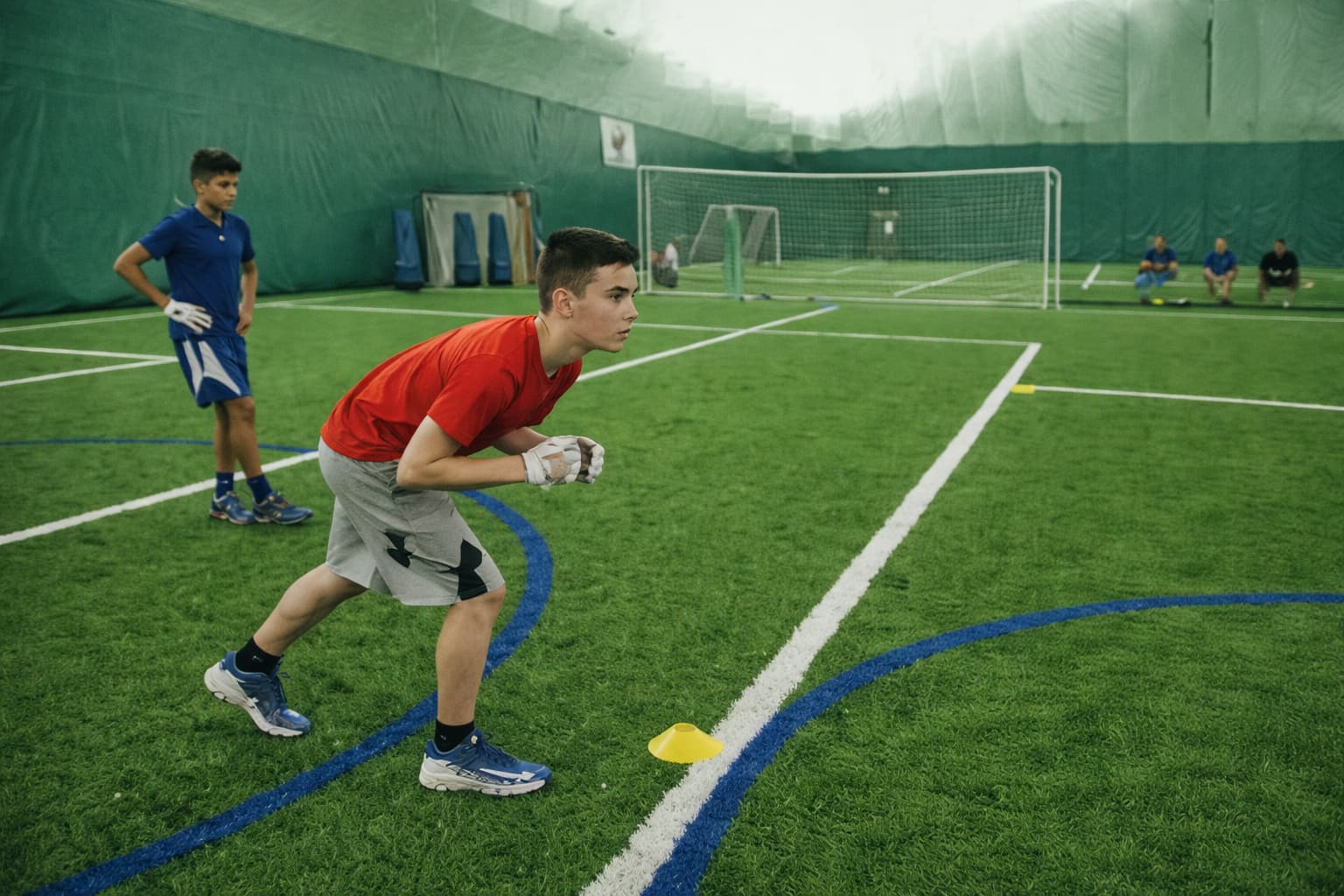 Indoor youth sports training facility session