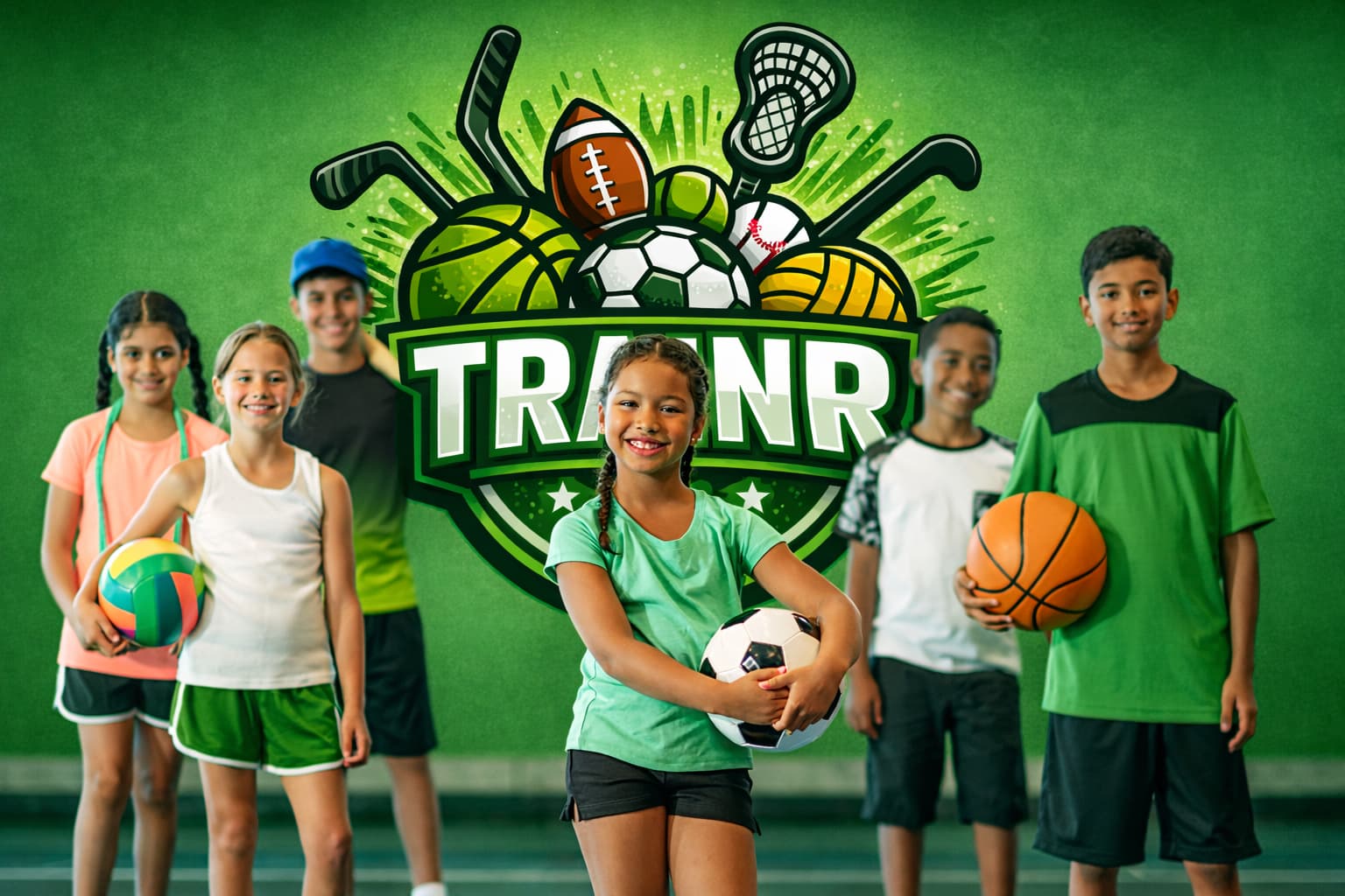 Multi-sport youth athletes training together