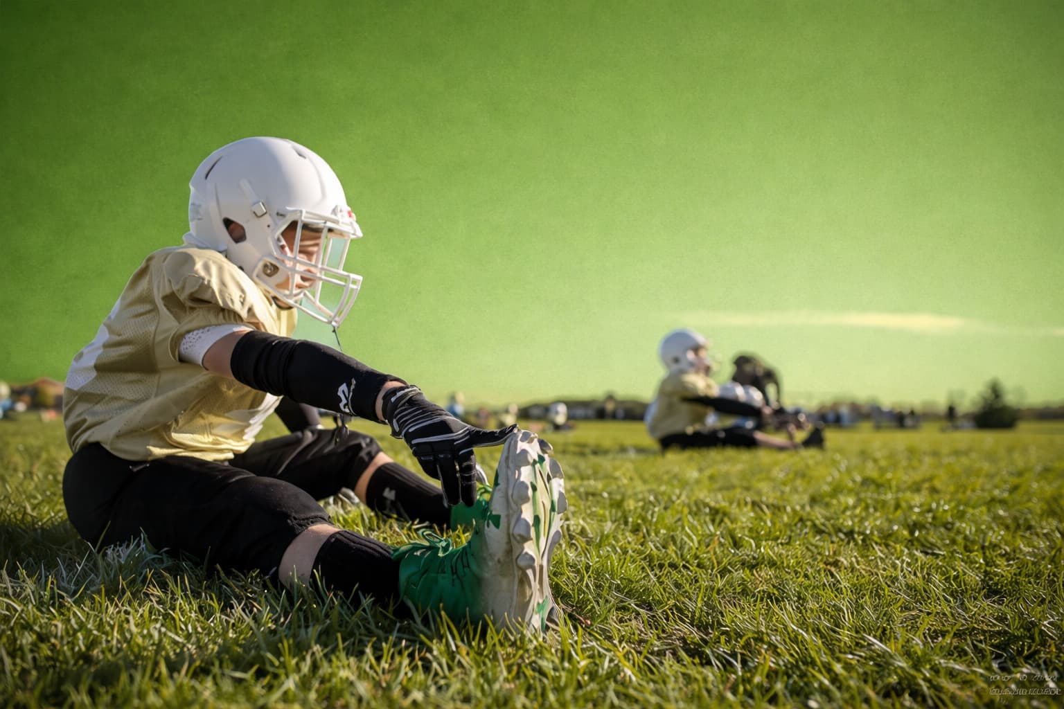 Youth football coaching session on the field